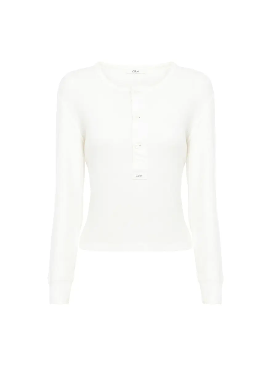 Chloé Henley shirt in cotton jersey | Thumbnail 2 Chloé Henley shirt in cotton jersey | Thumbnail 2