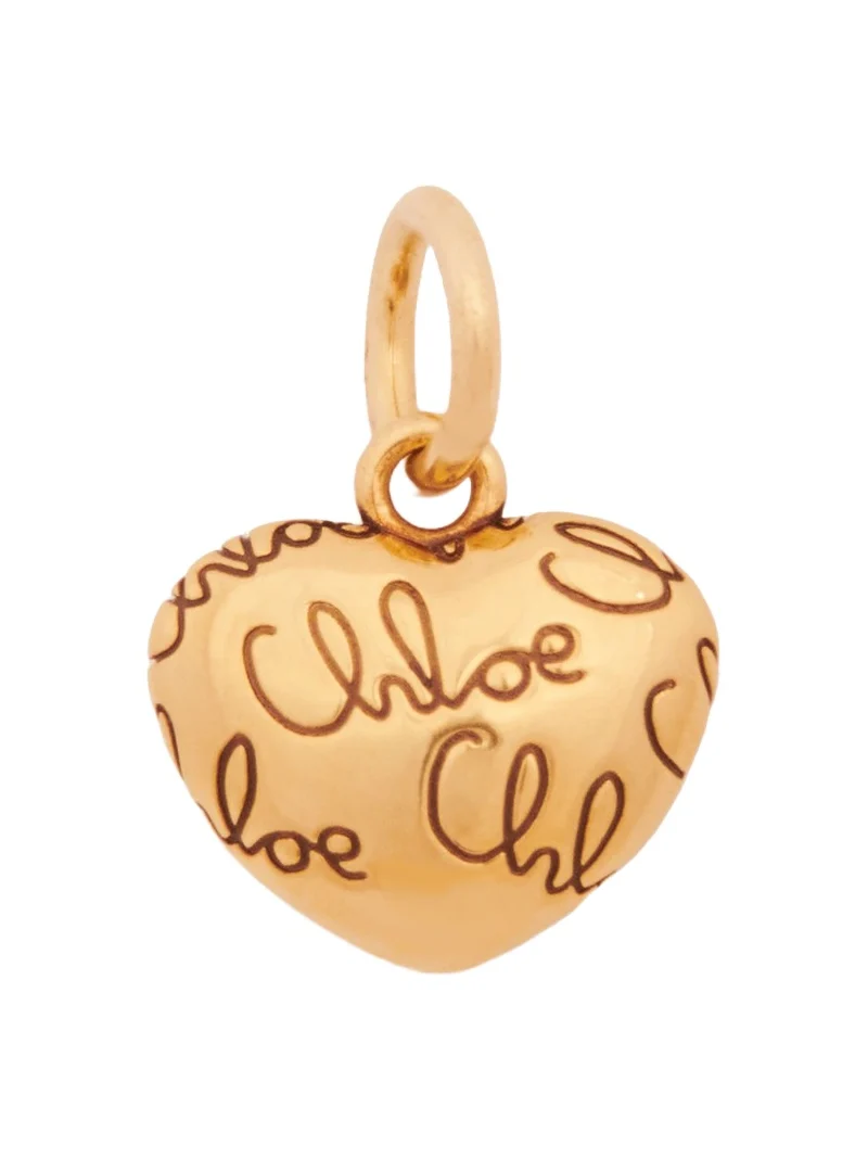 Chloé Alphabet heart logo charm in brass