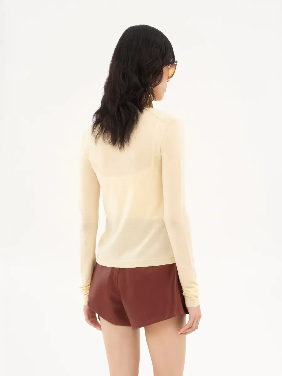 Chloé Scoop-neck fitted cardigan in superfine wool knit | Thumbnail 5 Chloé Scoop-neck fitted cardigan in superfine wool knit | Thumbnail 5