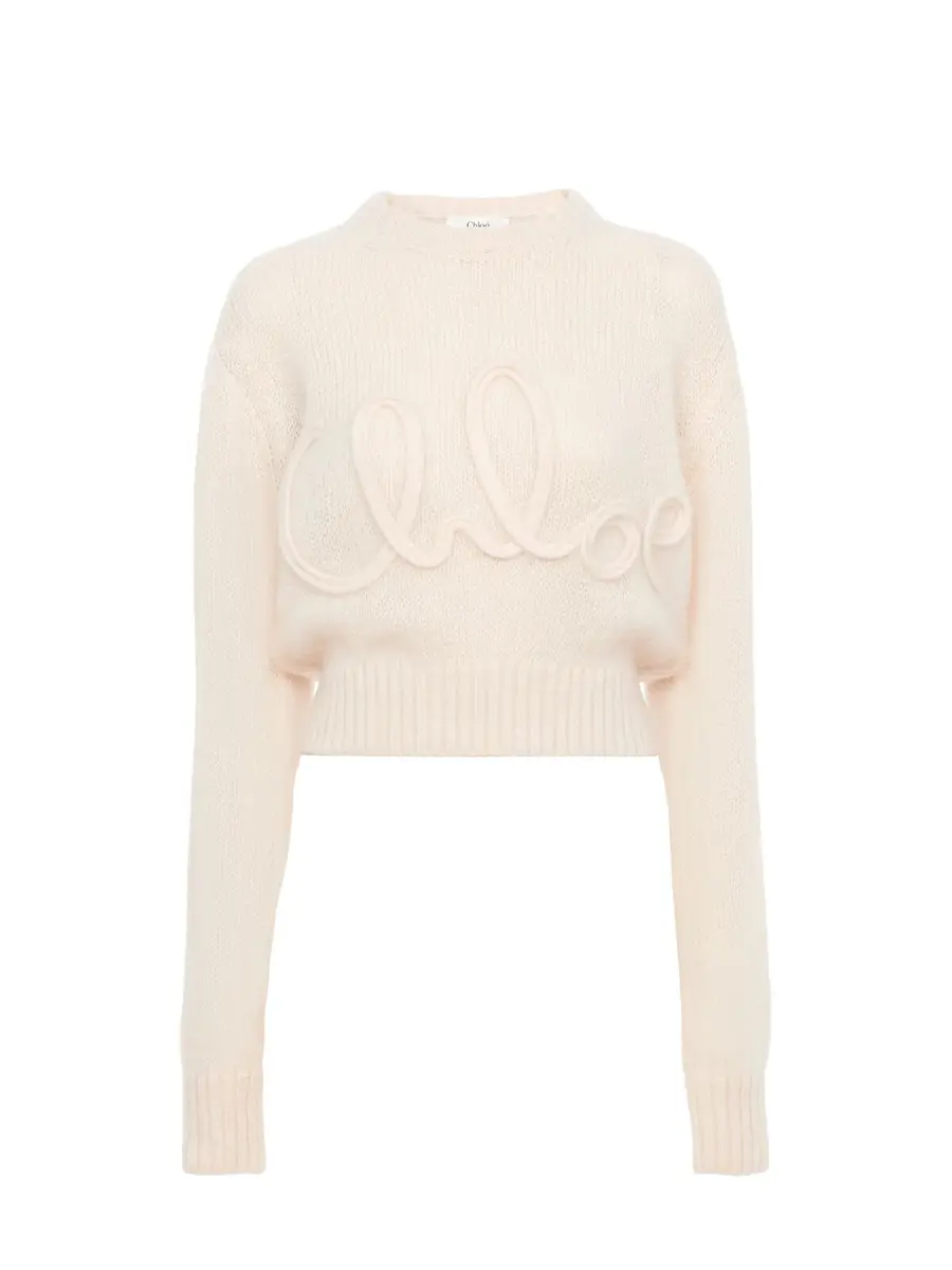 Chloé Logo sweater in alpaca wool & silk knit | Thumbnail 2 Chloé Logo sweater in alpaca wool & silk knit | Thumbnail 2
