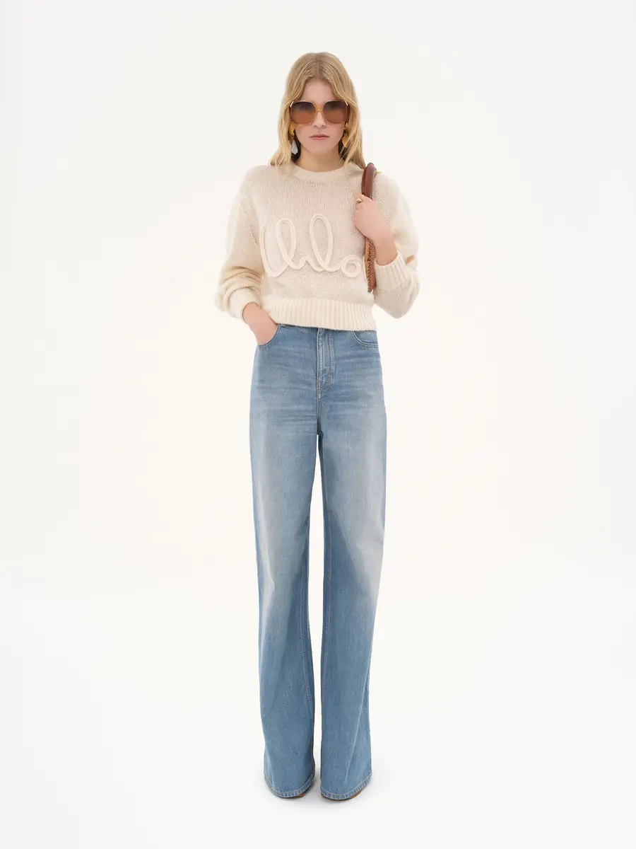 Chloé Logo sweater in alpaca wool & silk knit | Thumbnail 3 Chloé Logo sweater in alpaca wool & silk knit | Thumbnail 3
