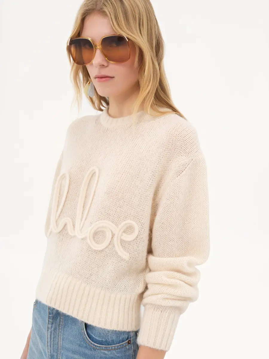 Chloé Logo sweater in alpaca wool & silk knit | Thumbnail 6 Chloé Logo sweater in alpaca wool & silk knit | Thumbnail 6