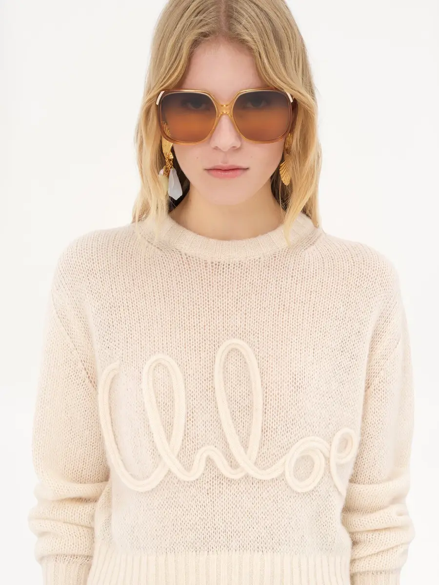 Chloé Logo sweater in alpaca wool & silk knit | Thumbnail 7 Chloé Logo sweater in alpaca wool & silk knit | Thumbnail 7