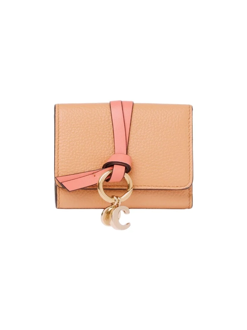 Chloé Mini Alphabet tri-fold in grained leather