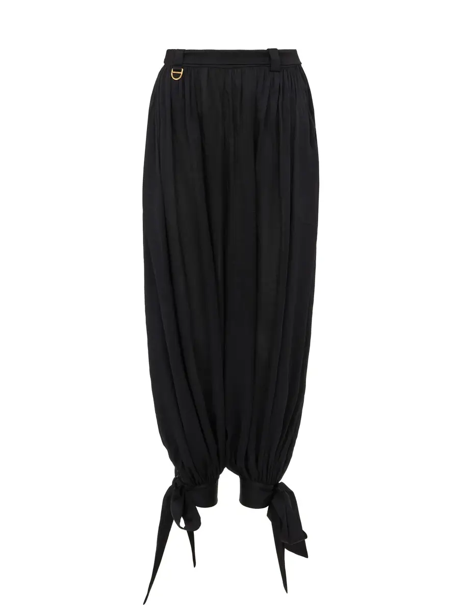 Chloé Fluid pleated pants in silk charmeuse | Thumbnail 2