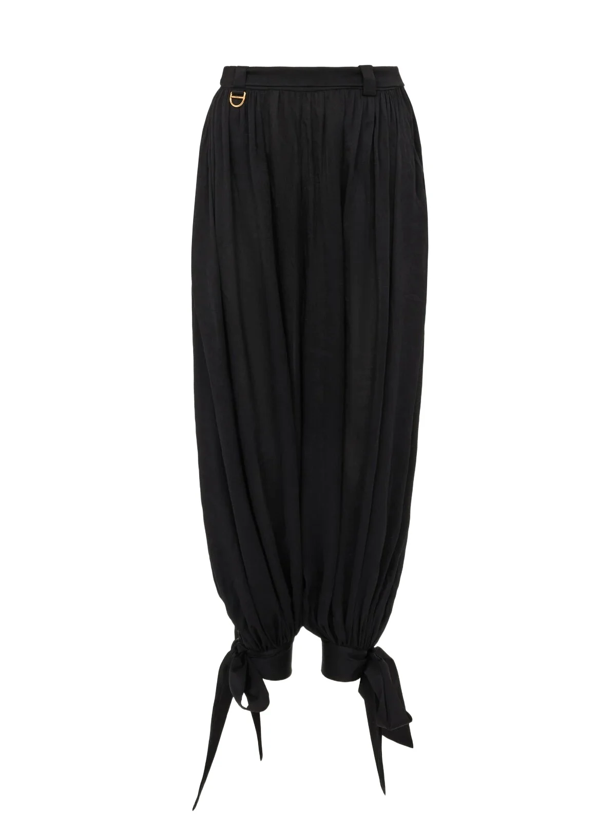 Fluid pleated pants in silk charmeuse