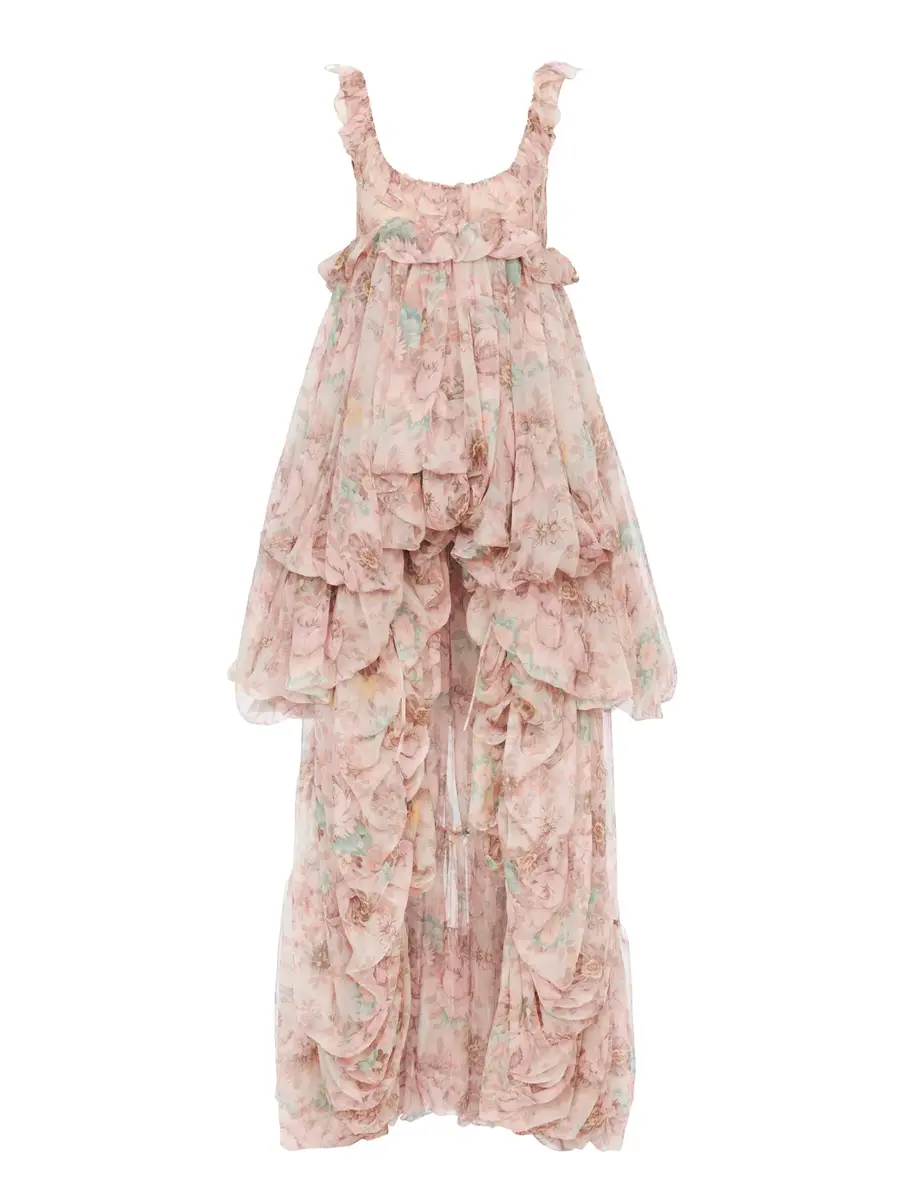 Chloé High-low ruffled dress in silk mousseline | Thumbnail 2 Chloé High-low ruffled dress in silk mousseline | Thumbnail 2