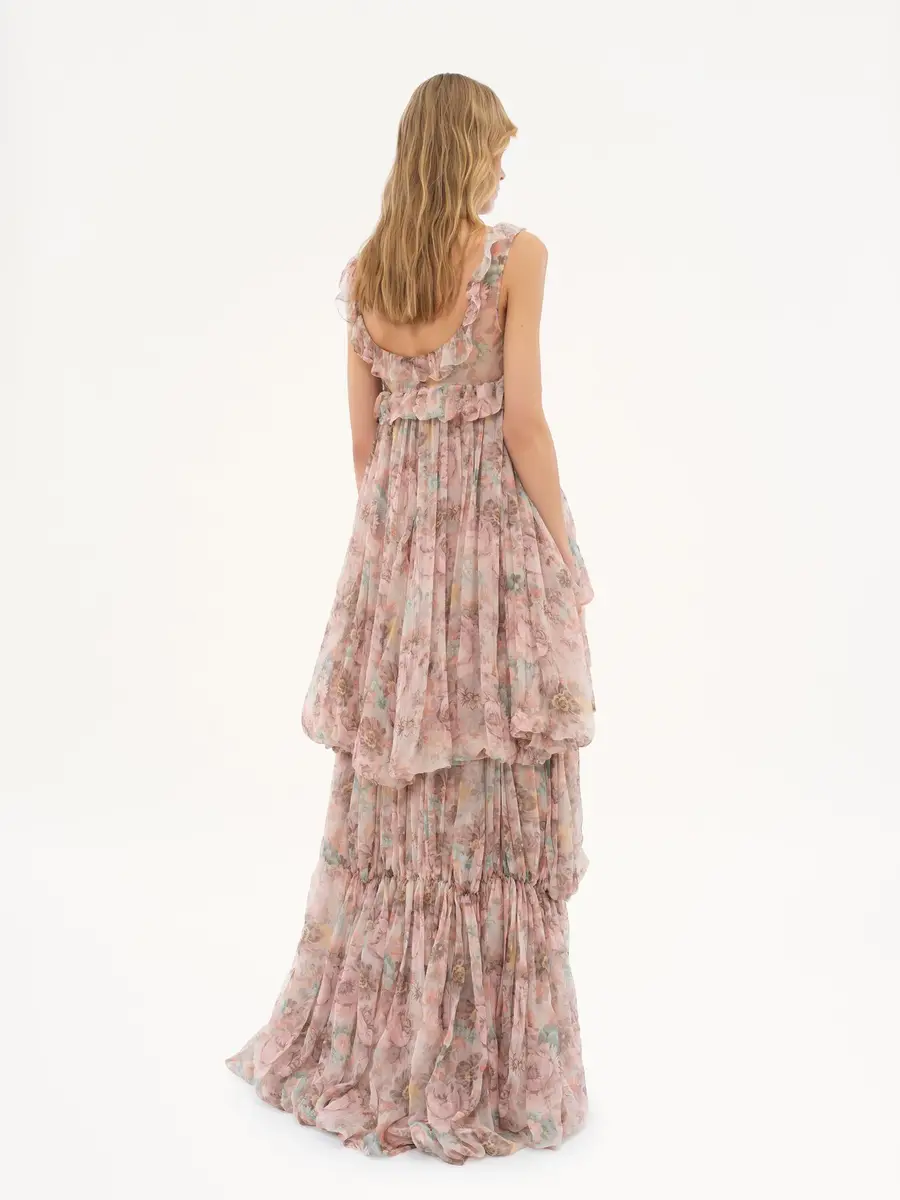 Chloé High-low ruffled dress in silk mousseline | Thumbnail 5 Chloé High-low ruffled dress in silk mousseline | Thumbnail 5