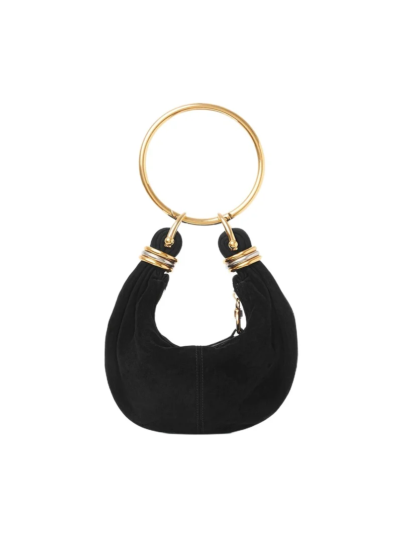 Mini Bracelet Hobo bag in suede leather Mini Bracelet Hobo bag in suede leather