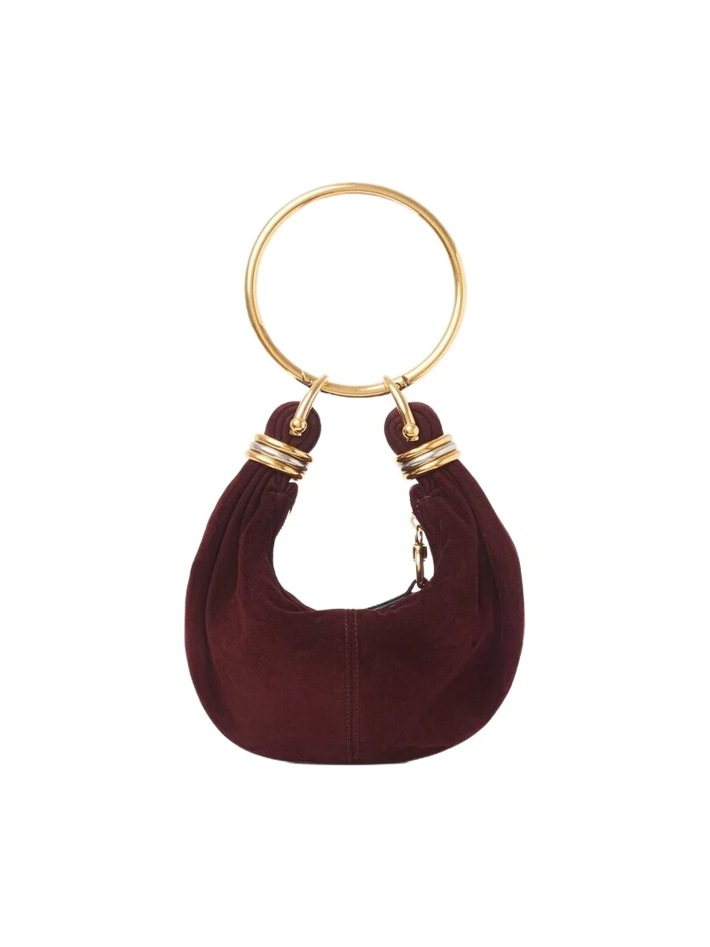 Mini Bracelet Hobo bag in suede leather Mini Bracelet Hobo bag in suede leather