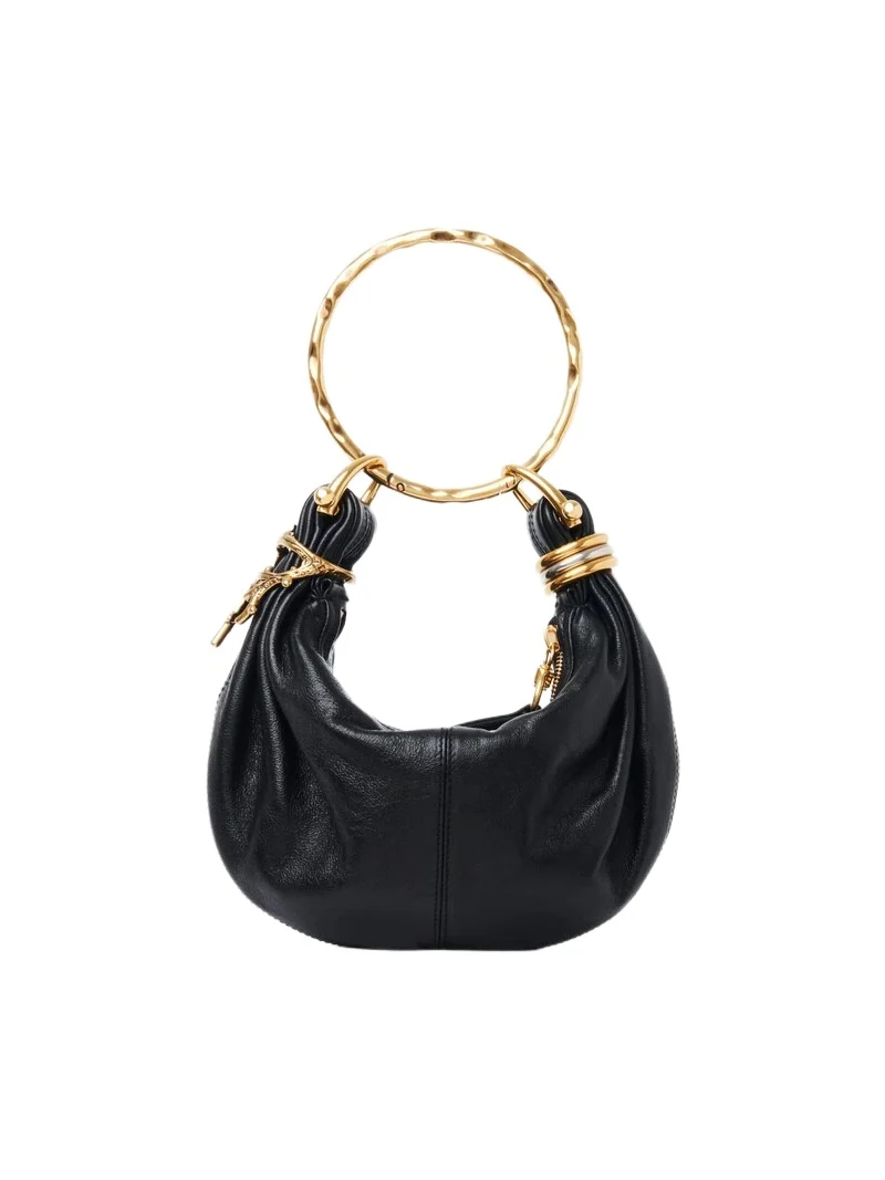 Mini Bracelet Hobo bag in grained leather Mini Bracelet Hobo bag in grained leather