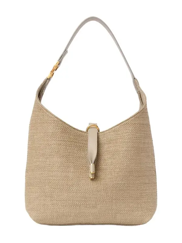 Small Marcie hobo bag in raffia-effect fibers Small Marcie hobo bag in raffia-effect fibers