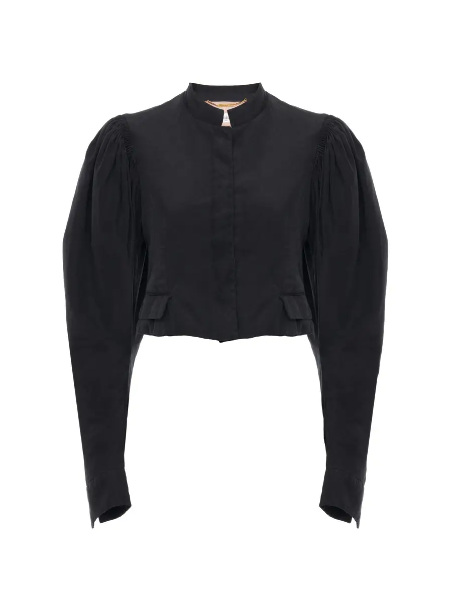 Chloé Puff-sleeve cropped jacket in silk faille | Thumbnail 2 Chloé Puff-sleeve cropped jacket in silk faille | Thumbnail 2