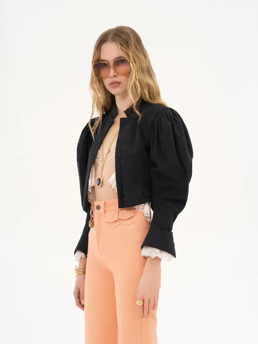 Chloé Puff-sleeve cropped jacket in silk faille | Thumbnail 4 Chloé Puff-sleeve cropped jacket in silk faille | Thumbnail 4