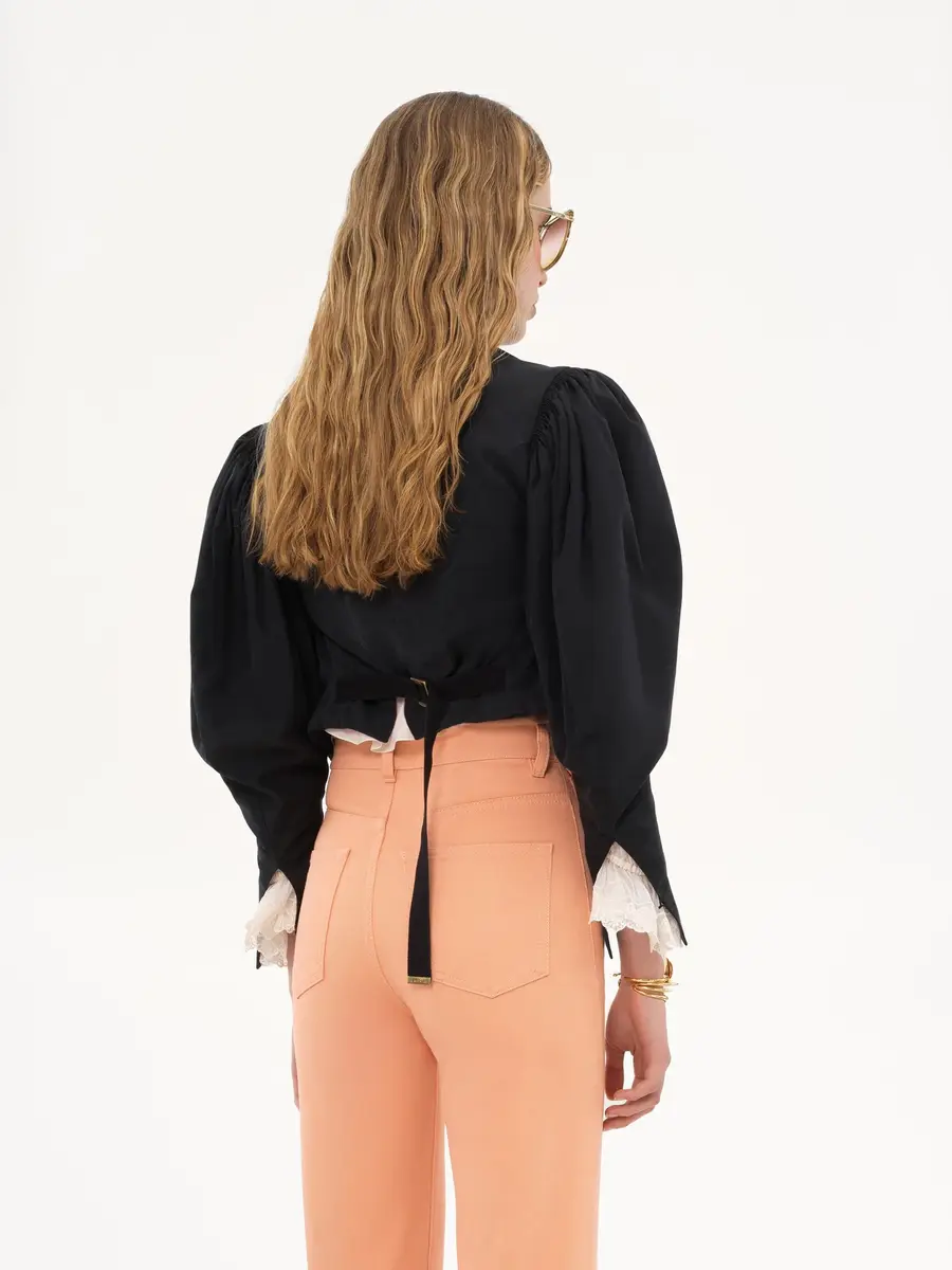 Chloé Puff-sleeve cropped jacket in silk faille | Thumbnail 5 Chloé Puff-sleeve cropped jacket in silk faille | Thumbnail 5