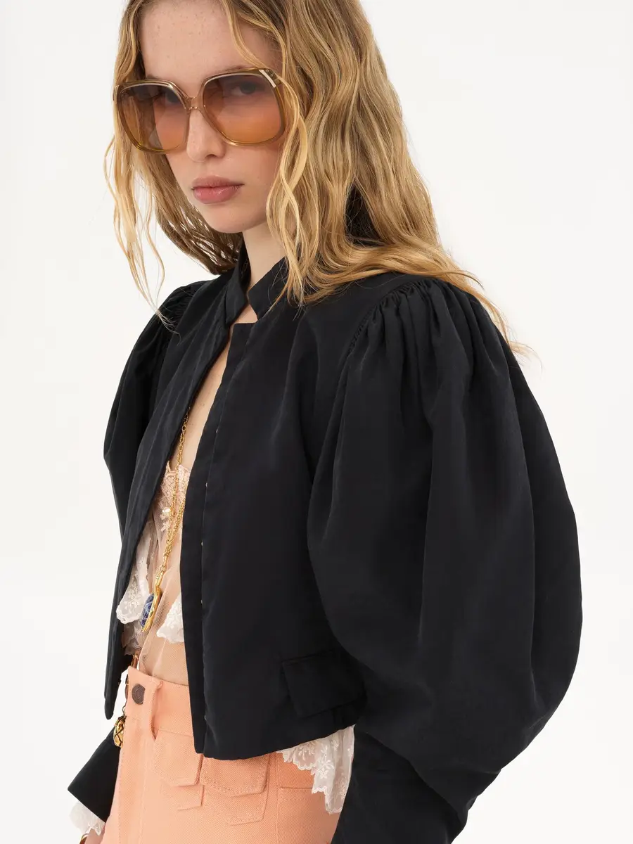 Chloé Puff-sleeve cropped jacket in silk faille | Thumbnail 6 Chloé Puff-sleeve cropped jacket in silk faille | Thumbnail 6