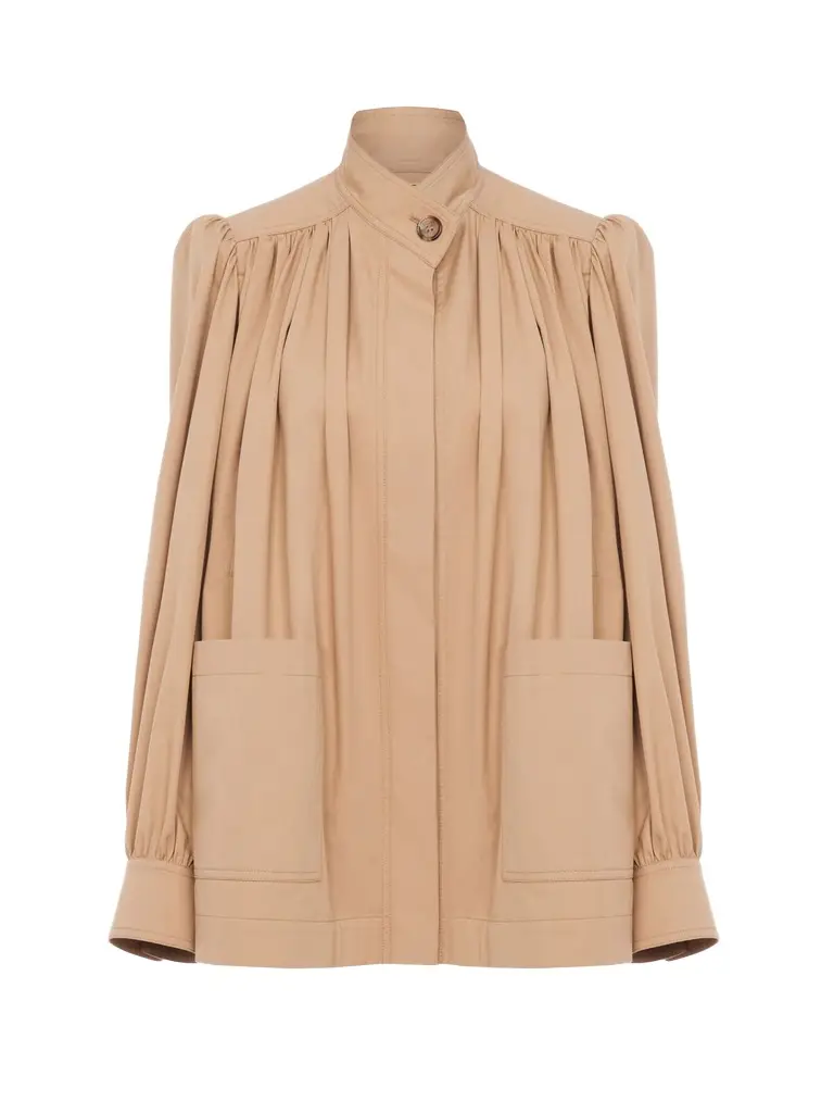 Chloé High-neck gathered jacket in cotton gabardine | Image 1 Chloé High-neck gathered jacket in cotton gabardine | Image 1