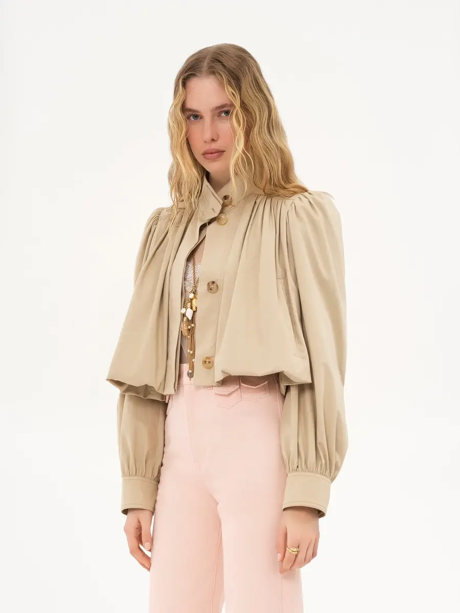 Chloé Gathered boule jacket in cotton gabardine | Thumbnail 4 Chloé Gathered boule jacket in cotton gabardine | Thumbnail 4