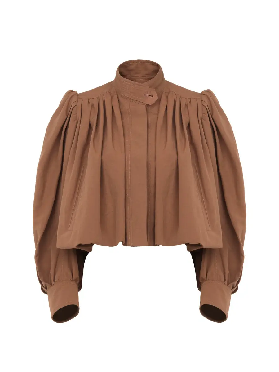Chloé Gathered boule jacket in linen & cotton | Thumbnail 2 Chloé Gathered boule jacket in linen & cotton | Thumbnail 2