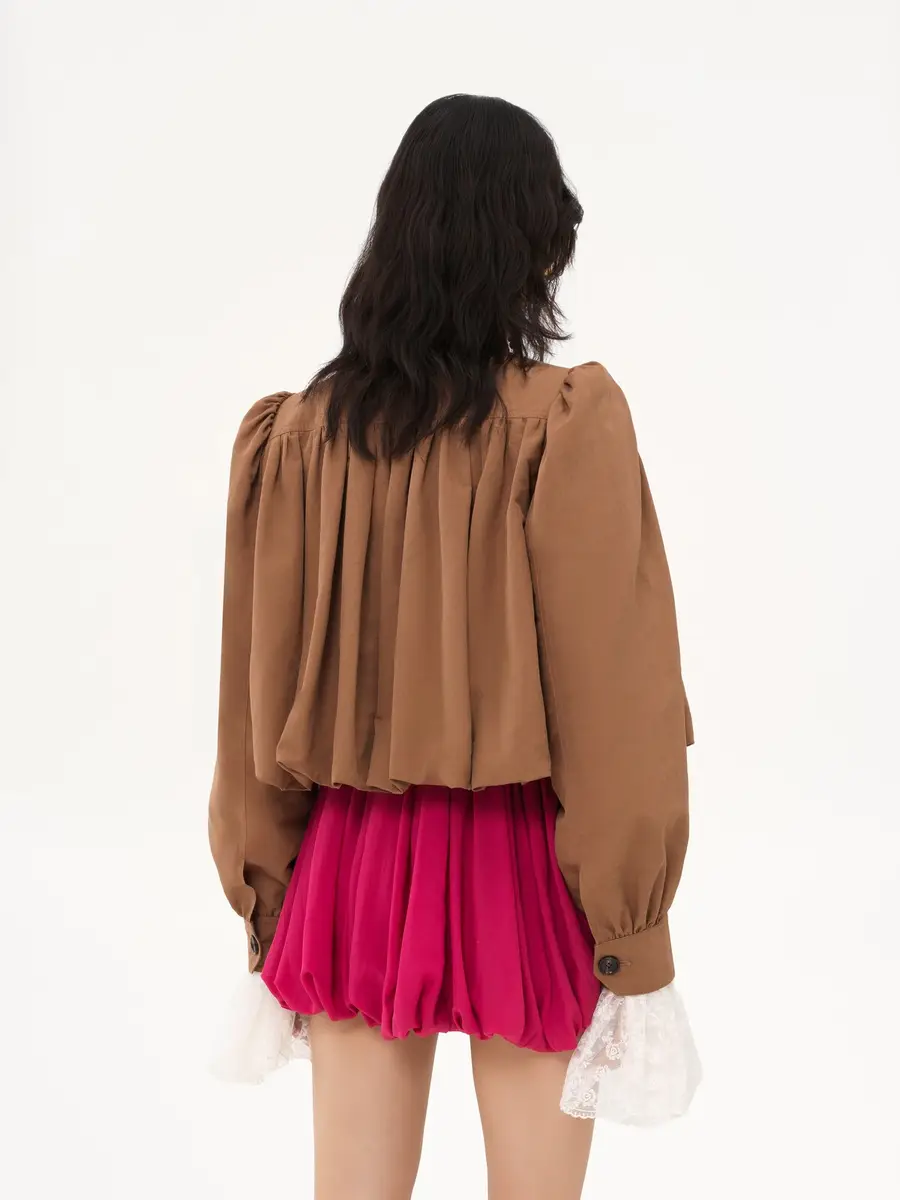 Chloé Gathered boule jacket in linen & cotton | Thumbnail 5 Chloé Gathered boule jacket in linen & cotton | Thumbnail 5