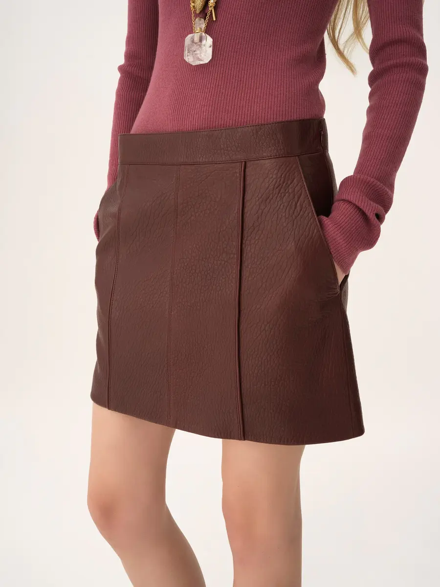 Chloé Straight mini skirt in leather | Thumbnail 6