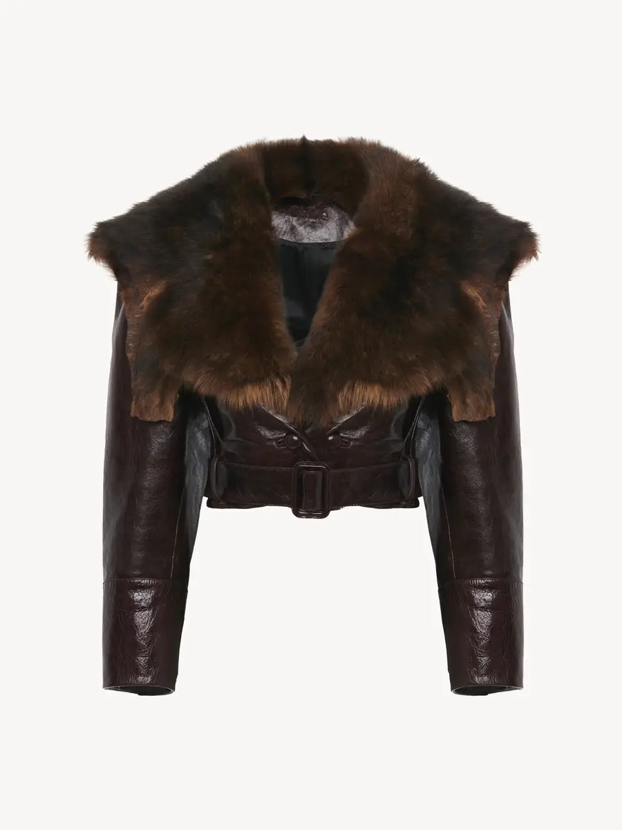 Chloé Cropped fitted jacket in leather | Thumbnail 2 Chloé Cropped fitted jacket in leather | Thumbnail 2