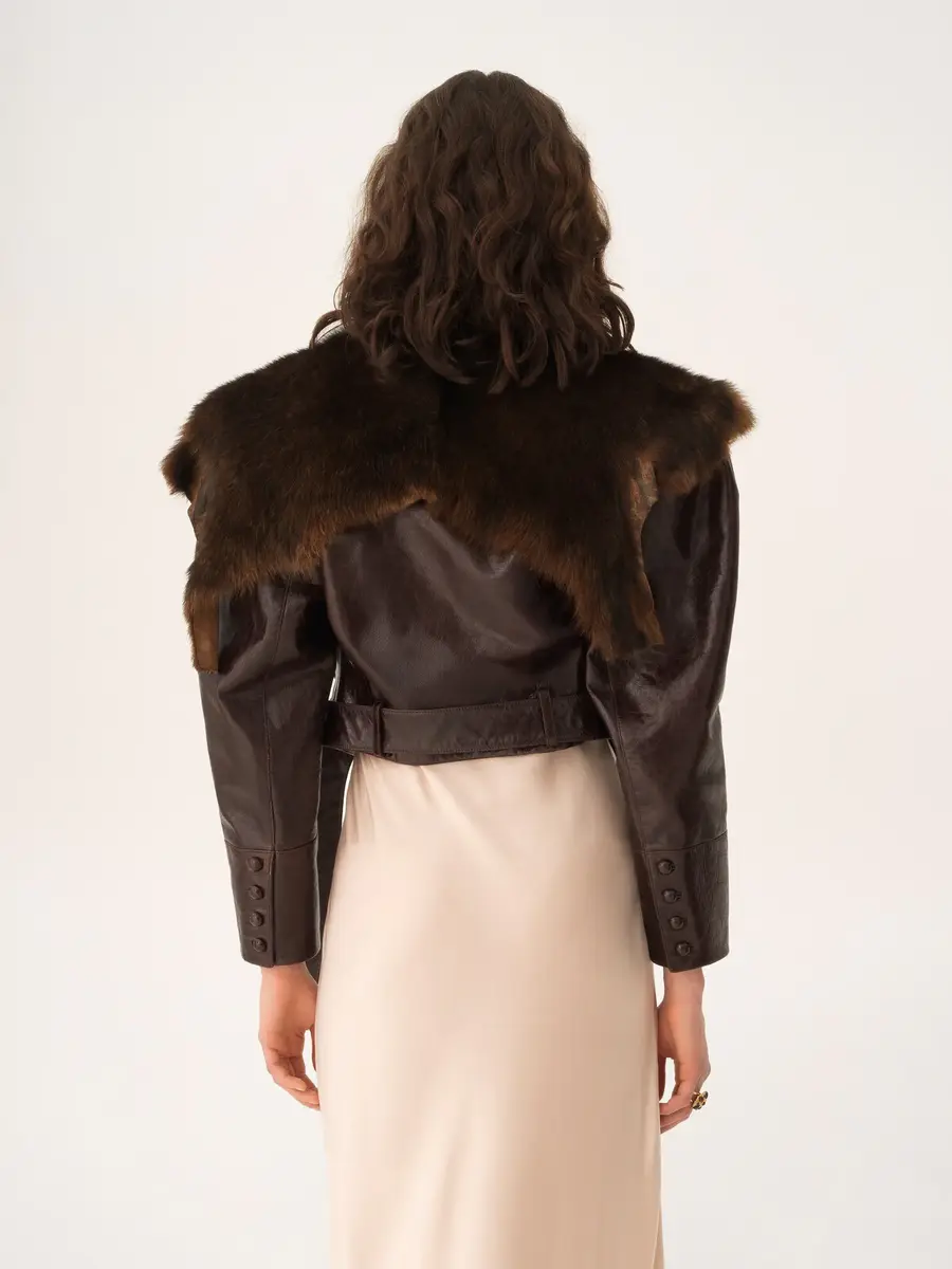 Chloé Cropped fitted jacket in leather | Thumbnail 5 Chloé Cropped fitted jacket in leather | Thumbnail 5