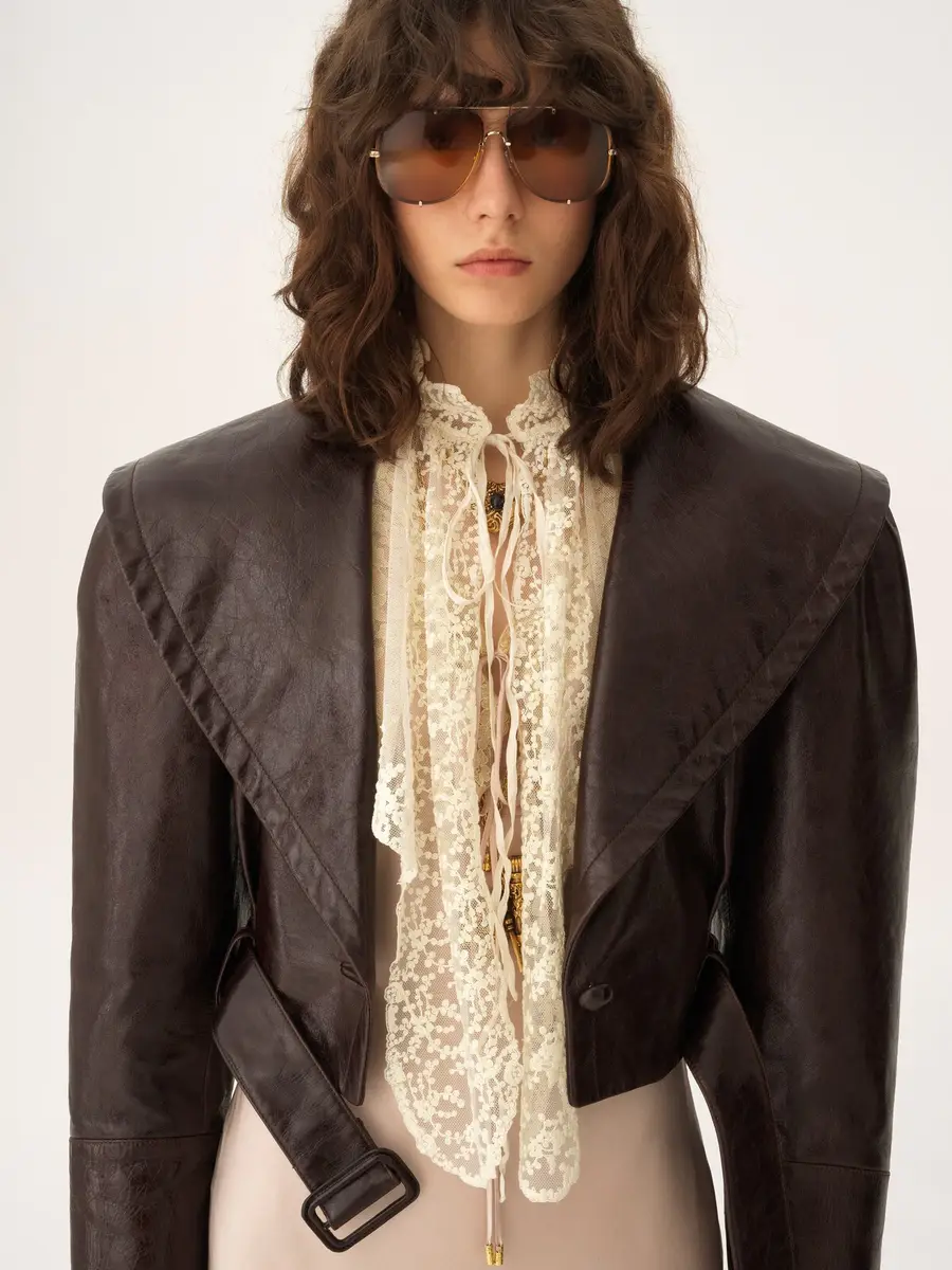 Chloé Cropped fitted jacket in leather | Thumbnail 6 Chloé Cropped fitted jacket in leather | Thumbnail 6
