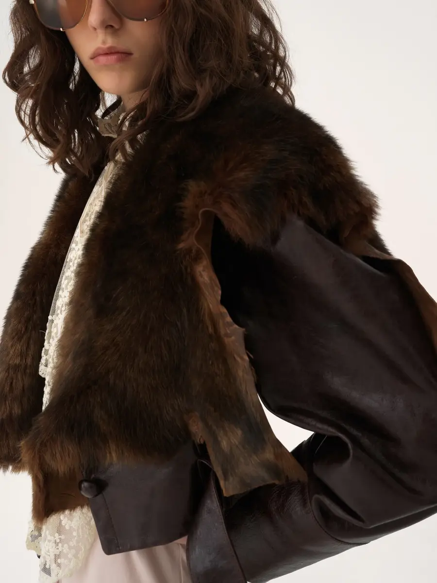 Chloé Cropped fitted jacket in leather | Thumbnail 7 Chloé Cropped fitted jacket in leather | Thumbnail 7