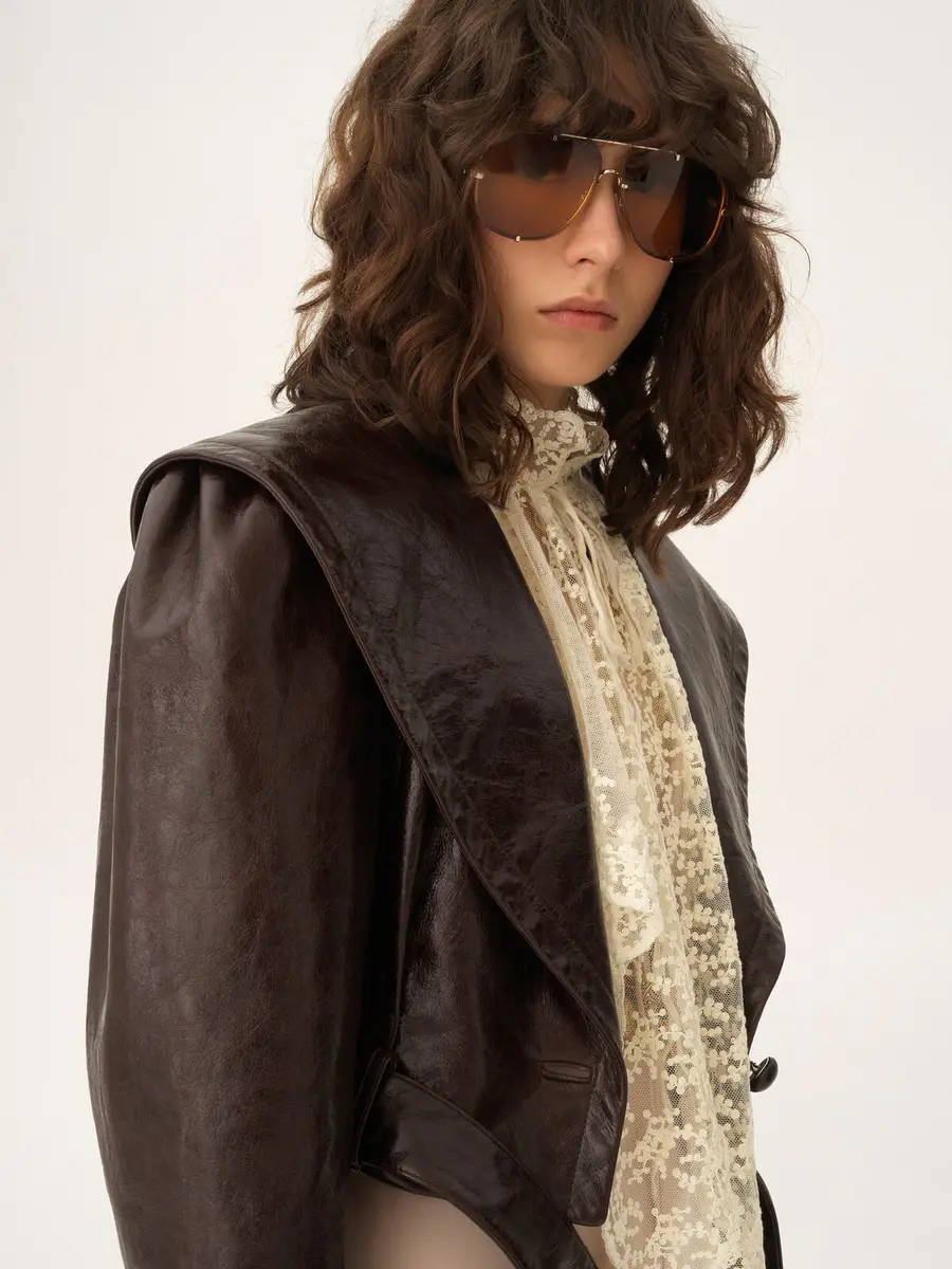 Chloé Cropped fitted jacket in leather | Thumbnail 8 Chloé Cropped fitted jacket in leather | Thumbnail 8