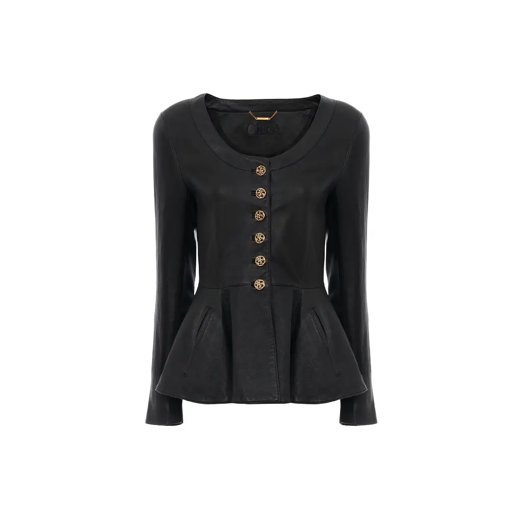 Chloé Peplum riding jacket in leather | Image 1 Chloé Peplum riding jacket in leather | Image 1