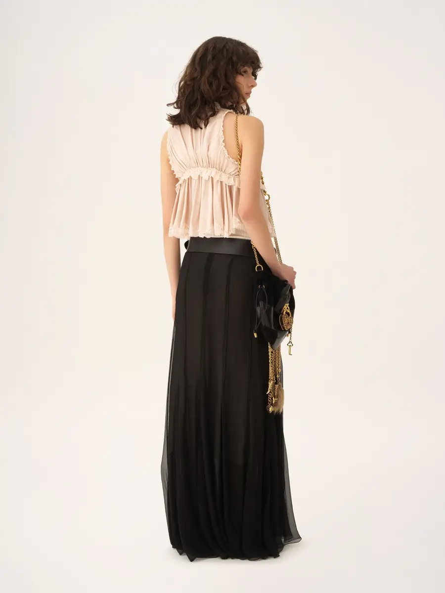 Chloé Tie-front sleeveless top in washed silk satin & lace | Thumbnail 5 Chloé Tie-front sleeveless top in washed silk satin & lace | Thumbnail 5