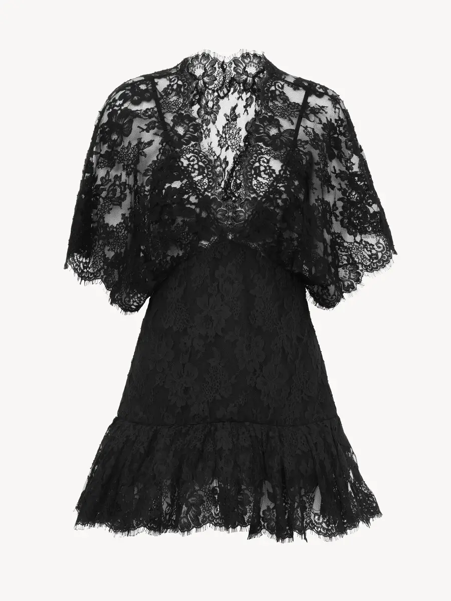 Chloé Fitted ruffle top in lace | Thumbnail 2 Chloé Fitted ruffle top in lace | Thumbnail 2