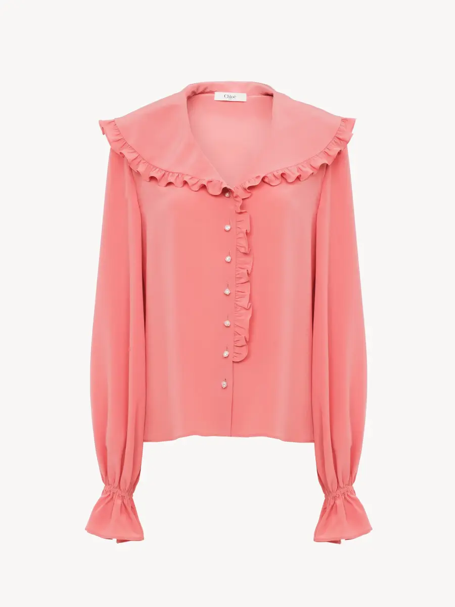 Chloé Fluid ruffle blouse in crêpe de chine | Thumbnail 2 Chloé Fluid ruffle blouse in crêpe de chine | Thumbnail 2