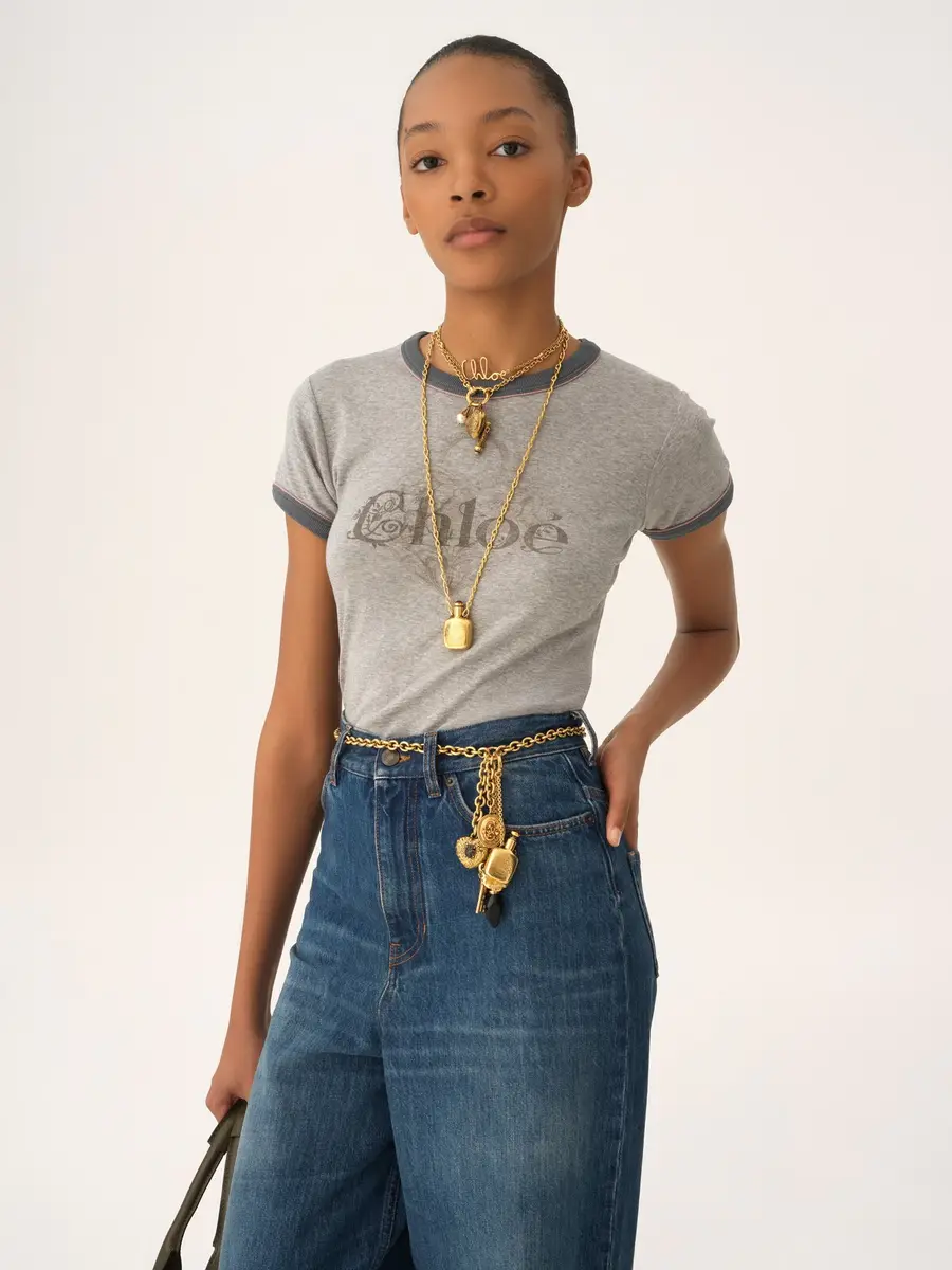 Chloé Baby fit logo T-shirt in cotton jersey | Thumbnail 4