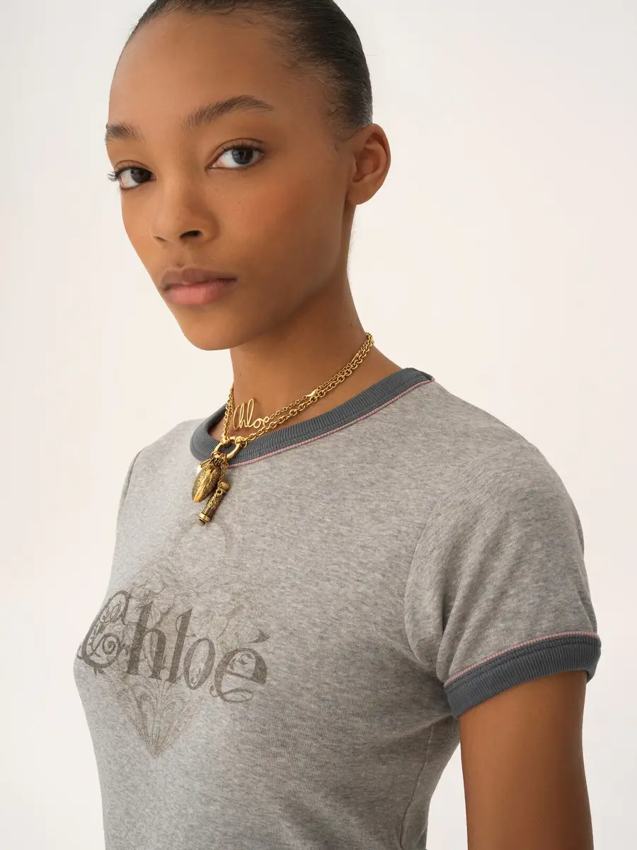Chloé Baby fit logo T-shirt in cotton jersey | Thumbnail 5