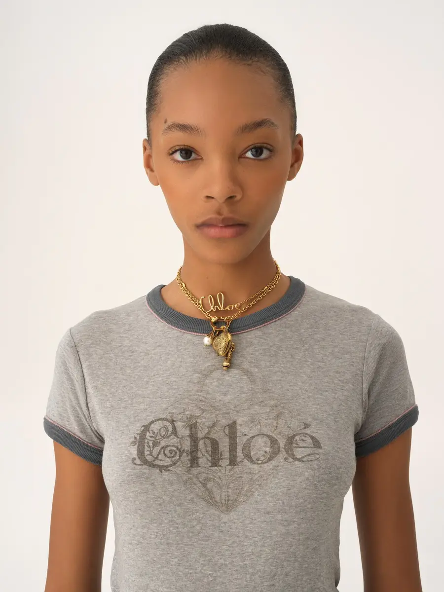 Chloé Baby fit logo T-shirt in cotton jersey | Thumbnail 7
