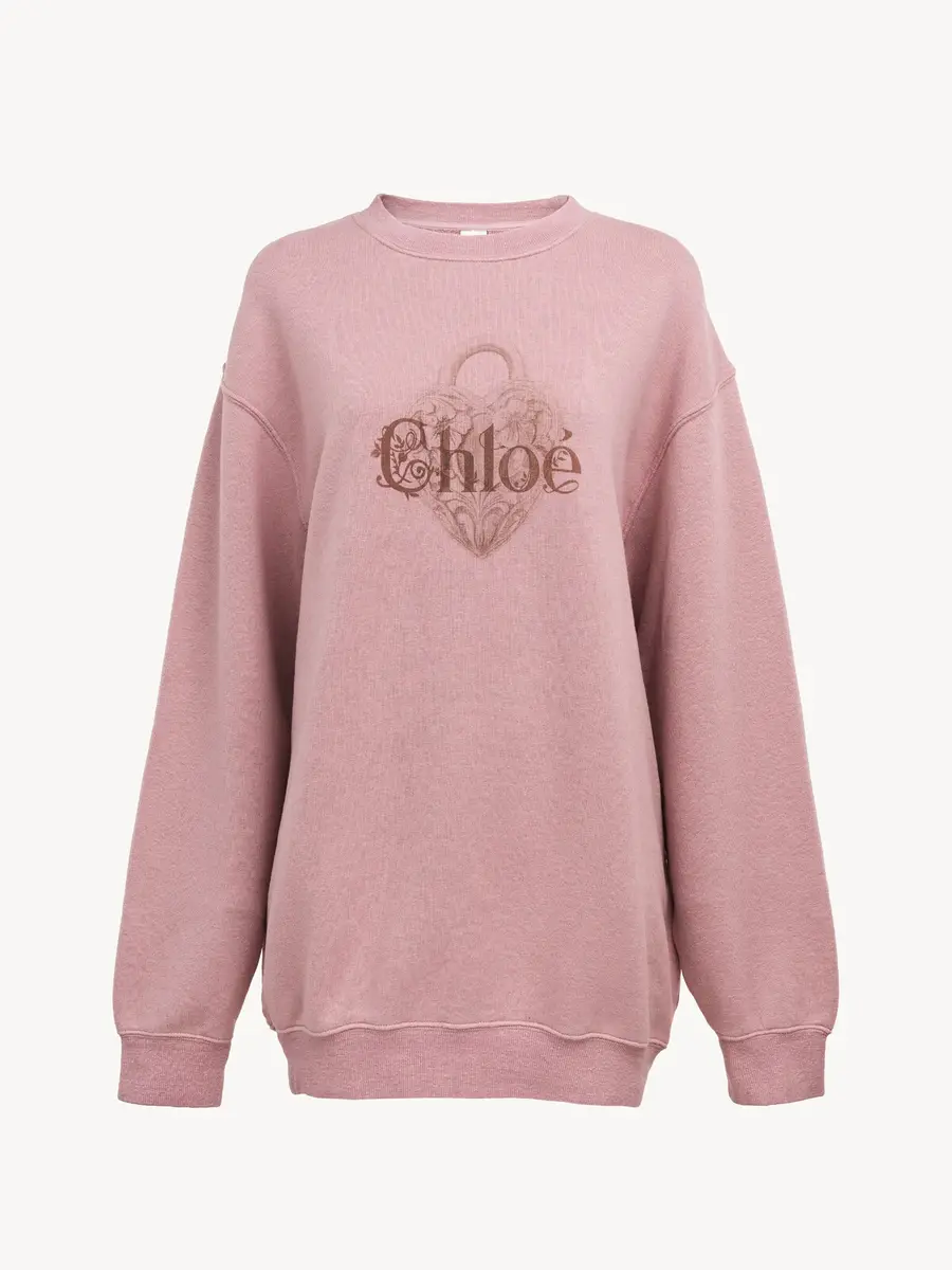 Chloé Oversized logo sweater in chiné fleece | Thumbnail 2