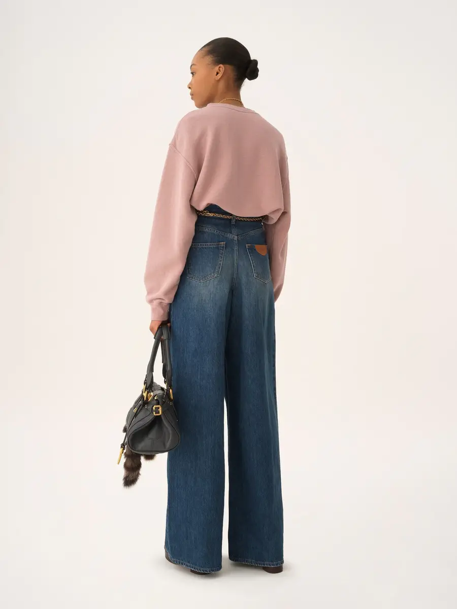 Chloé Oversized logo sweater in chiné fleece | Thumbnail 6
