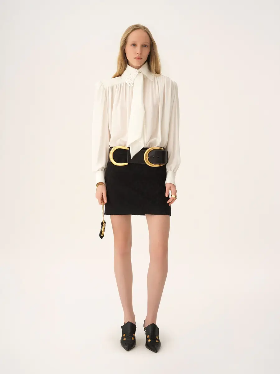 Chloé Straight mini skirt in a wool-mix jacquard | Thumbnail 3 Chloé Straight mini skirt in a wool-mix jacquard | Thumbnail 3