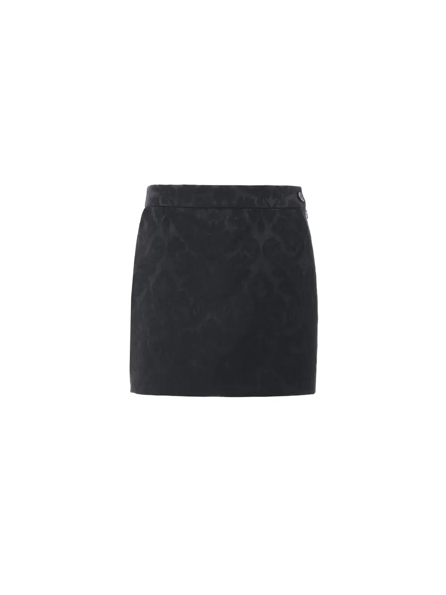Straight mini skirt in a wool-mix jacquard Straight mini skirt in a wool-mix jacquard
