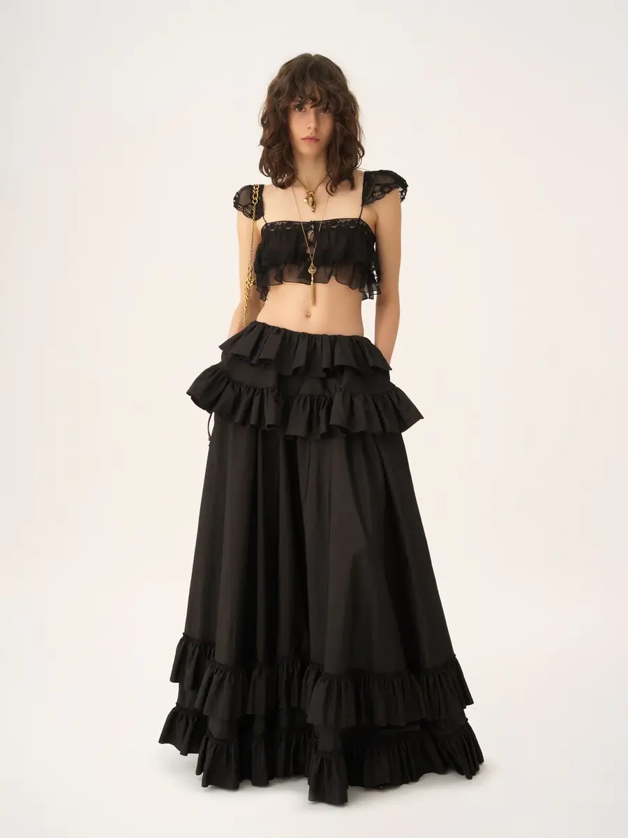 Chloé Tiered maxi skirt in washed silk taffeta | Thumbnail 3 Chloé Tiered maxi skirt in washed silk taffeta | Thumbnail 3