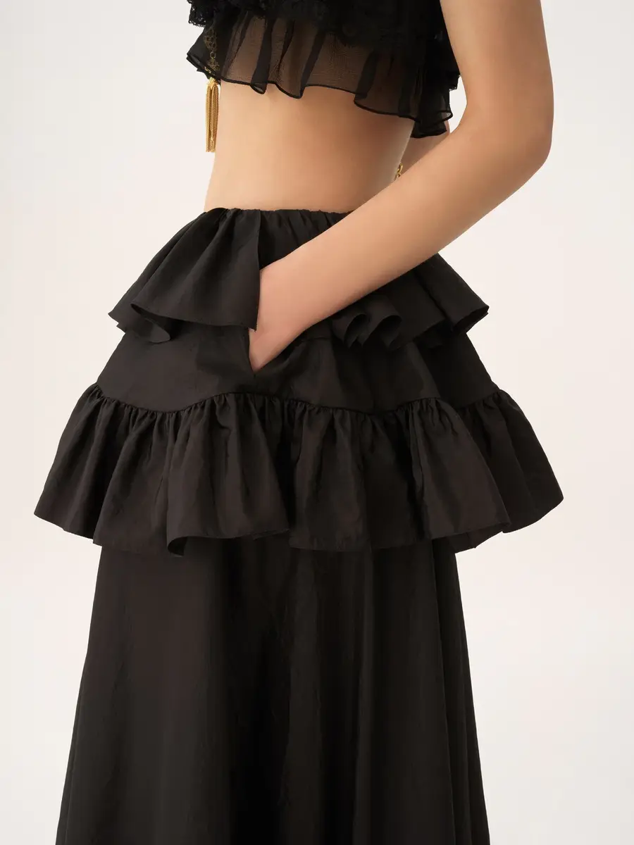 Chloé Tiered maxi skirt in washed silk taffeta | Thumbnail 6 Chloé Tiered maxi skirt in washed silk taffeta | Thumbnail 6