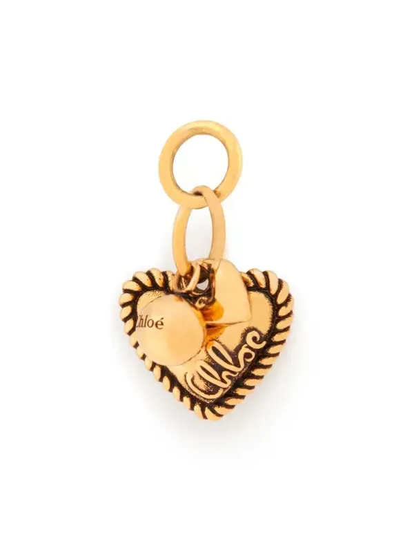 Pearl & Heart charm in brass Pearl & Heart charm in brass
