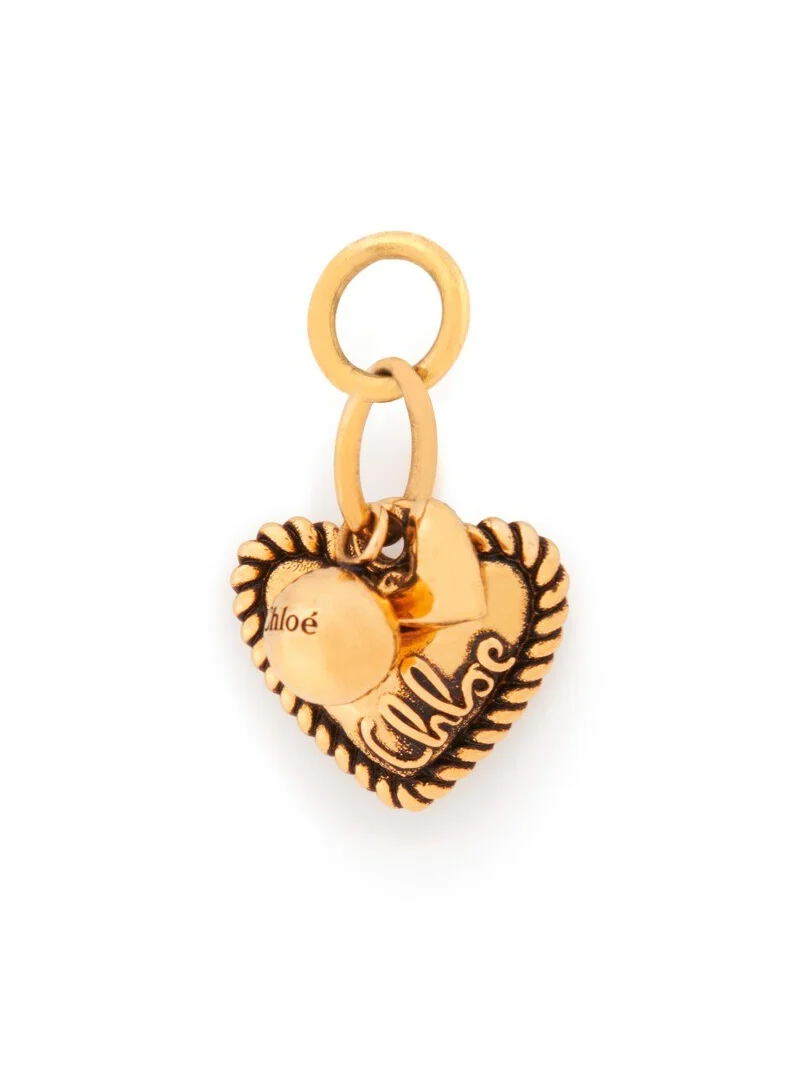 Pearl & Heart charm in brass Pearl & Heart charm in brass