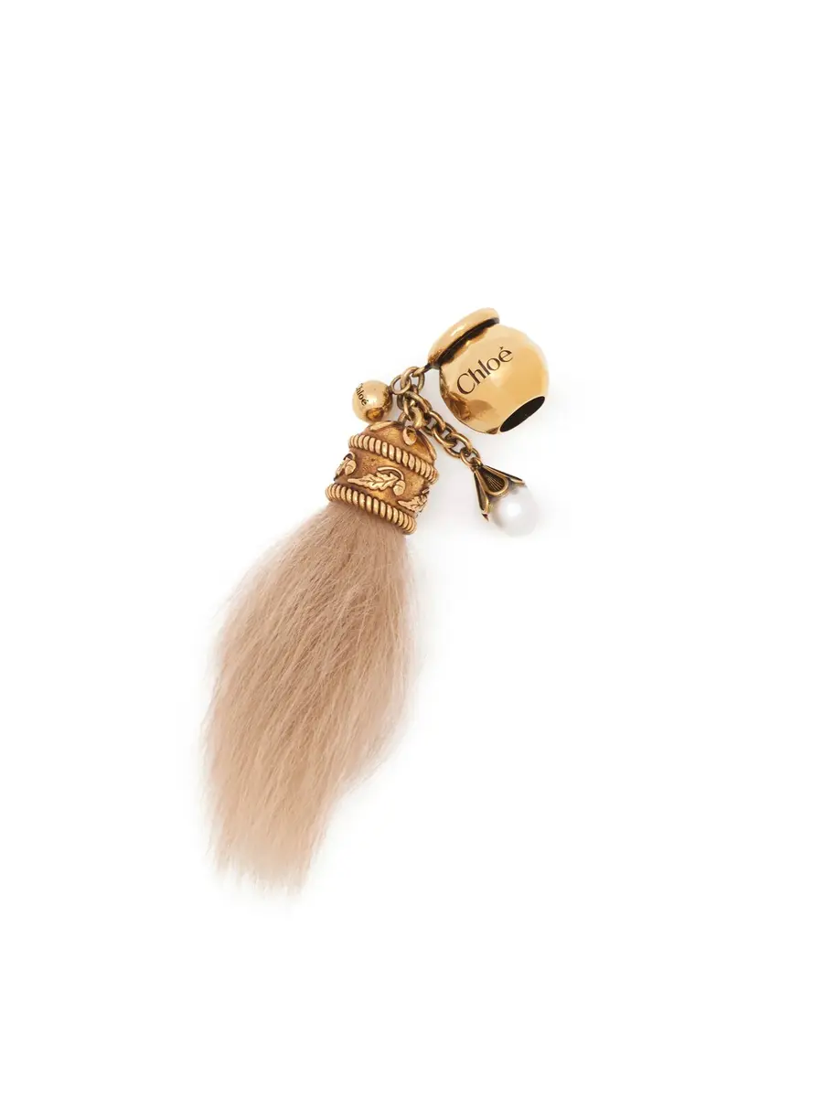 Chloé Sphere Shearling Tail Dice charm for Bracelet bag in brass | Thumbnail 2 Chloé Sphere Shearling Tail Dice charm for Bracelet bag in brass | Thumbnail 2