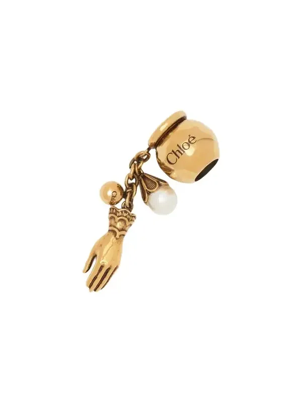 Chloé Sphere Hand & Pearl Dice charm for Bracelet bag in brass