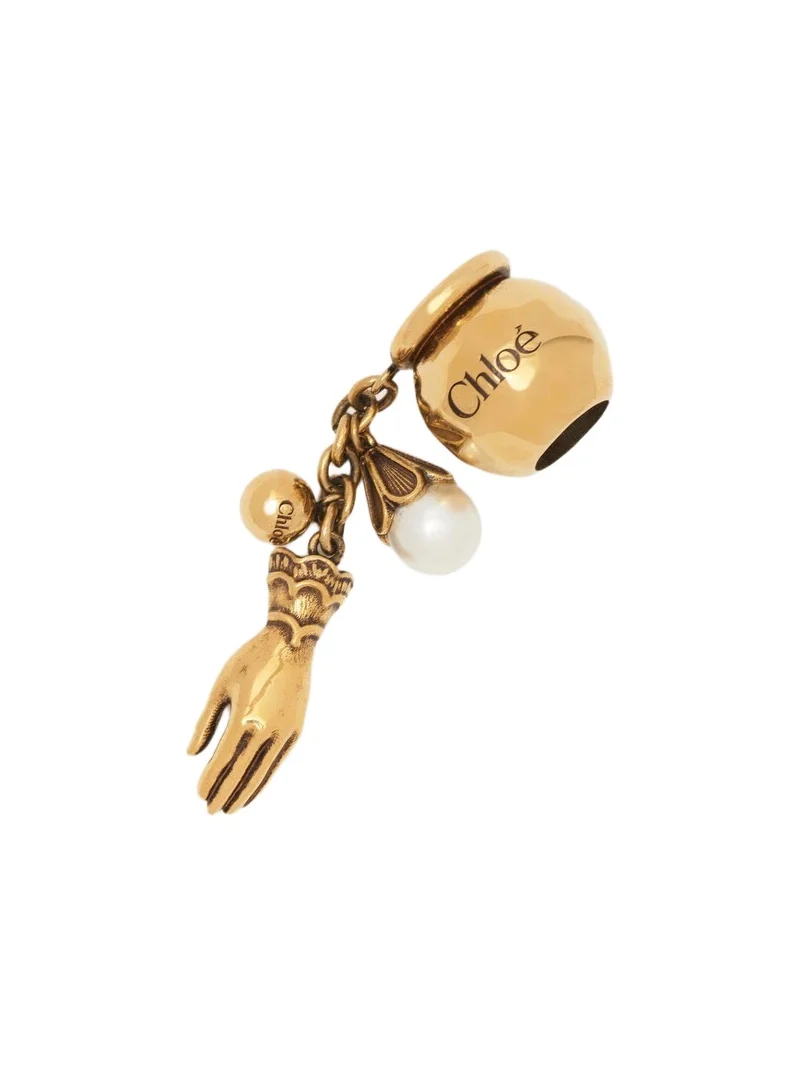 Chloé Sphere Hand & Pearl Dice charm for Bracelet bag in brass