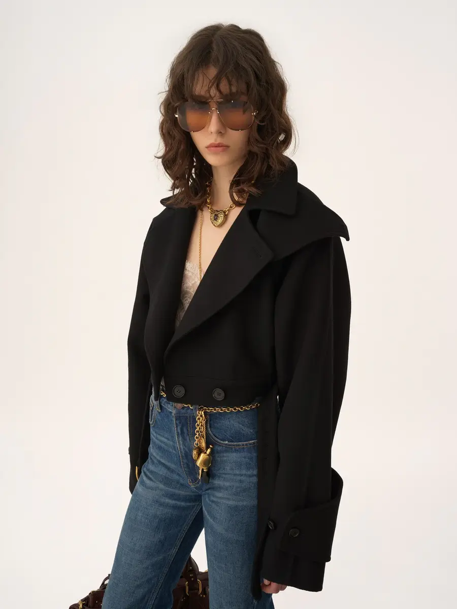 Chloé Cropped coat in double-face wool | Thumbnail 4 Chloé Cropped coat in double-face wool | Thumbnail 4
