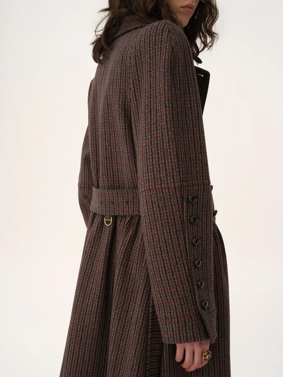 Chloé Double-breasted riding coat in houndstooth wool | Thumbnail 6 Chloé Double-breasted riding coat in houndstooth wool | Thumbnail 6